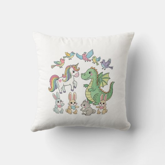 Fantasy Eenhoorn & Draak Kinderkussen Kussen (Achterkant)