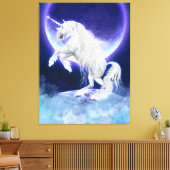 Fantasy Eenhoorn Hengst Paarse Maan Canvas Afdruk (Insitu (Woonkamer))