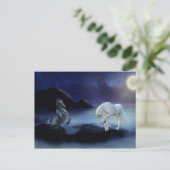 Fantasy Eenhoorn Hippocampus Mythisch Zee Wezen Briefkaart (Staand voorkant)