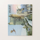 Fantasy Eenhoorn Kasteel Draak Gepersonaliseerd Legpuzzel (Verticaal)