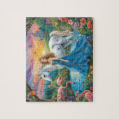 Fantasy Eenhoorn Prinses Kasteel Flamingo Kunst Legpuzzel (Verticaal)