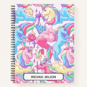 Fantasy Eenhoorn Wolk Kinderen Schets/Oefen Custom Notitieboek (Voorkant)