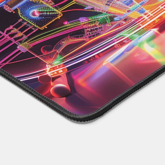 Fantasy Electro Neon Glas Gitaar Digitale Kunst Bureaumat (Hoek)