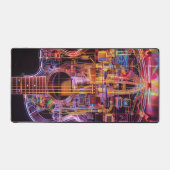 Fantasy Electro Neon Glas Gitaar Digitale Kunst Bureaumat (Voorkant)