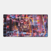 Fantasy Electro Neon Glass Laptop Digitale Kunst Bureaumat (Voorkant)