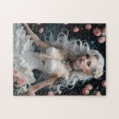 Fantasy Elegance: Elf met Rozen Legpuzzel (Horizontaal)