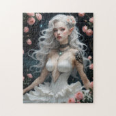Fantasy Elegance: Elf met Rozen Legpuzzel (Verticaal)