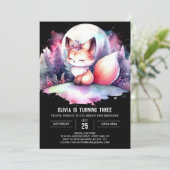 Fantasy Elegant Fox Verjaardag digitaal Kaart (Staand voorkant)