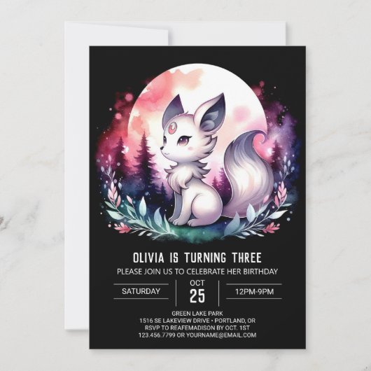 Fantasy Elegant Wolf Verjaardag Kaart (Voorkant)