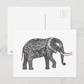 Fantasy Elephant Doodle Briefkaart (Voorkant / Achterkant)