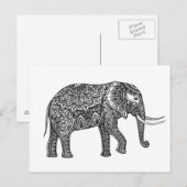 Fantasy Elephant Doodle Briefkaart (Voorkant / Achterkant)