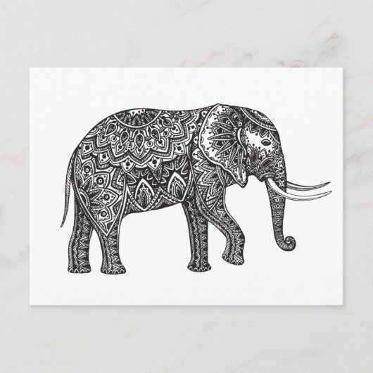 Fantasy Elephant Doodle Briefkaart (Voorkant)