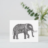 Fantasy Elephant Doodle Briefkaart (Staand voorkant)