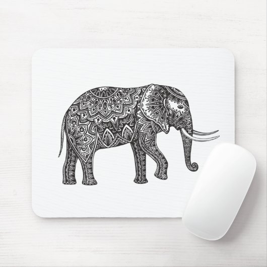 Fantasy Elephant Doodle Muismat (Met muis)