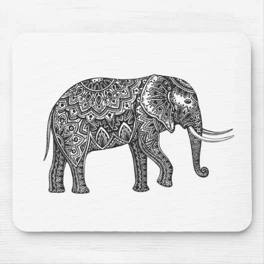 Fantasy Elephant Doodle Muismat (Voorkant)