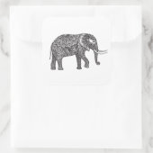 Fantasy Elephant Doodle Vierkante Sticker (Tas)