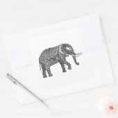 Fantasy Elephant Doodle Vierkante Sticker (Envelop)