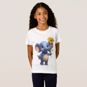 Fantasy Elephant Girl's T-shirt (Voorkant volledig)