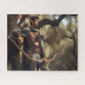 Fantasy Elf Archer Resting in Enchanted Oak Forest Legpuzzel (Horizontaal)