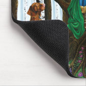 Fantasy Elf Boogschutter Vizsla Hond Betoverd Bos Muismat (Hoek)