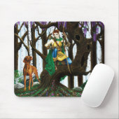 Fantasy Elf Boogschutter Vizsla Hond Betoverd Bos Muismat (Met muis)