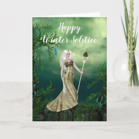 Fantasy Elf met een Kaart van de Wintersolstice (Voorkant)