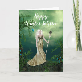 Fantasy Elf met een Kaart van de Wintersolstice
