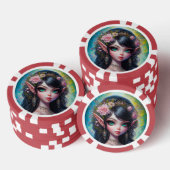 Fantasy elfen vrouw poker chips (Opstapeling)
