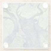 Fantasy Elk in het bos Glazen Onderzetter (Achterkant)