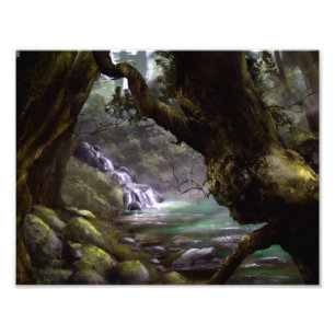 Fantasy elven bos afbeelding / muurkunst foto afdruk