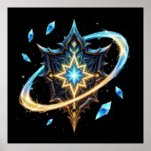 Fantasy Emblem with Floating Blades – Magical Ener Poster (Voorkant)