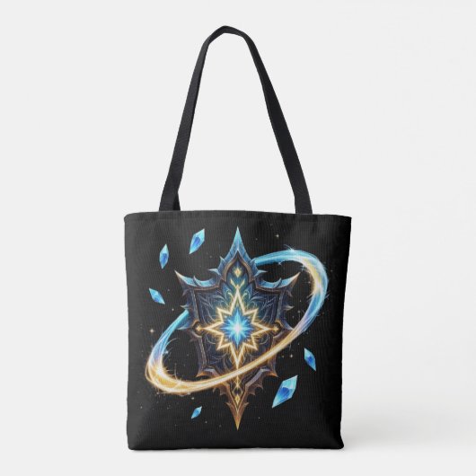 Fantasy Emblem with Floating Blades – Magical Ener Tote Bag (Achterkant)