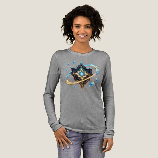 Fantasy Emblem with Floating Blades – Magical Ener Tri-Blend Shirt (Voorkant)