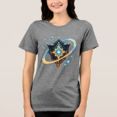 Fantasy Emblem with Floating Blades – Magical Ener Tri-Blend Shirt (Voorkant)
