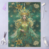 Fantasy Emerald Forest Queen Decoupage Tissuepapier (Craft)