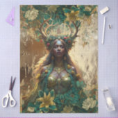 Fantasy Emerald Forest Queen Decoupage Tissuepapier (Craft)