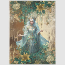 Fantasy Emerald Forest Queen Decoupage Tissuepapier