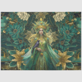 Fantasy Emerald Queens of the Forest Decoupage Tissuepapier