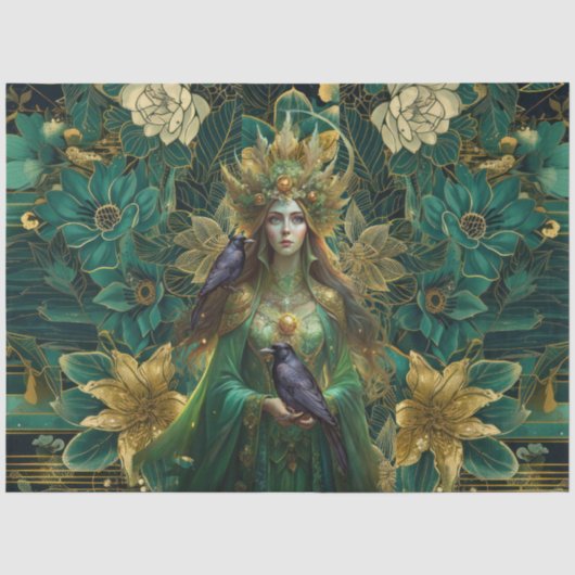 Fantasy Emerald Queens of the Forest Decoupage Tissuepapier (Voorkant)