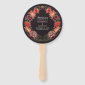 Fantasy Enchanted Floral Garden Huwelijksprogramma Handwaaier (Voorkant)