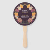 Fantasy Enchanted Floral Garden Huwelijksprogramma Handwaaier (Voorkant)