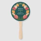 Fantasy Enchanted Floral Garden Huwelijksprogramma Handwaaier (Voorkant)