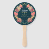 Fantasy Enchanted Floral Garden Huwelijksprogramma Handwaaier (Voorkant)