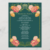 Fantasy Enchanted Floral Garden Huwelijksprogramma Programmakaart (Achterkant)