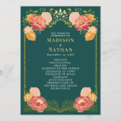 Fantasy Enchanted Floral Garden Huwelijksprogramma Programmakaart (Voorkant)