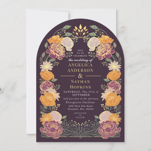 Fantasy Enchanted Floral Garden Wedding Arch Kaart (Voorkant)