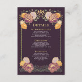 Fantasy Enchanted Floral Garden Wedding Details Informatiekaartje (Voorkant)