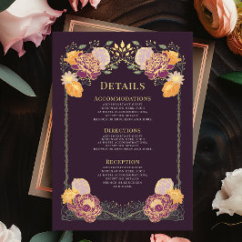 Fantasy Enchanted Floral Garden Wedding Details Informatiekaartje