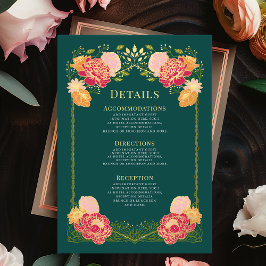 Fantasy Enchanted Floral Garden Wedding Details Informatiekaartje