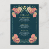 Fantasy Enchanted Floral Garden Wedding Details Informatiekaartje (Voorkant)